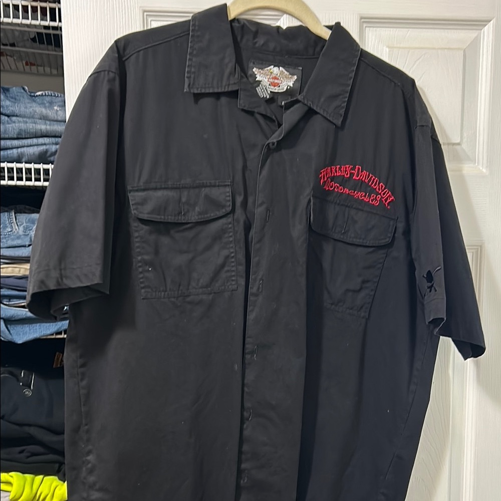 Harley-Davidson Black Button-Up Shirt